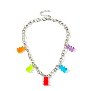 Gummy bear necklace, stainless steel